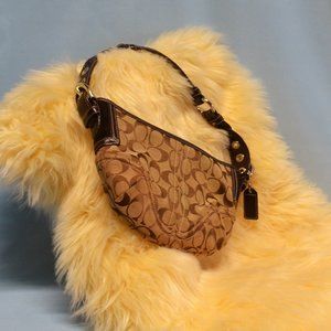 Coach Shoulder Bag Brown Small Purse Leather